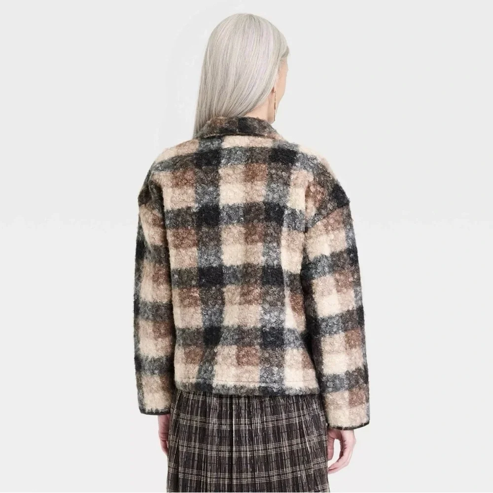 Knox Rose Women's Plaid Sweater Overcoat Black Plaid Size XS - Picture 2 of 10